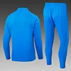 2025/2026 Real Madrid Half-Pull Training Suit Bright Blue Football Shirt Set