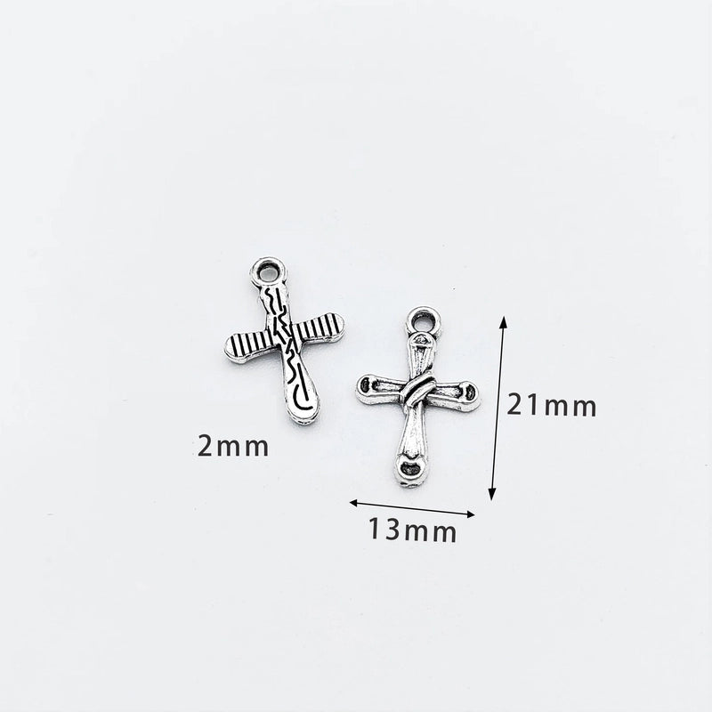 10 Pcs/package Retro Cross Alloy Plating Pendant Jewelry Accessories