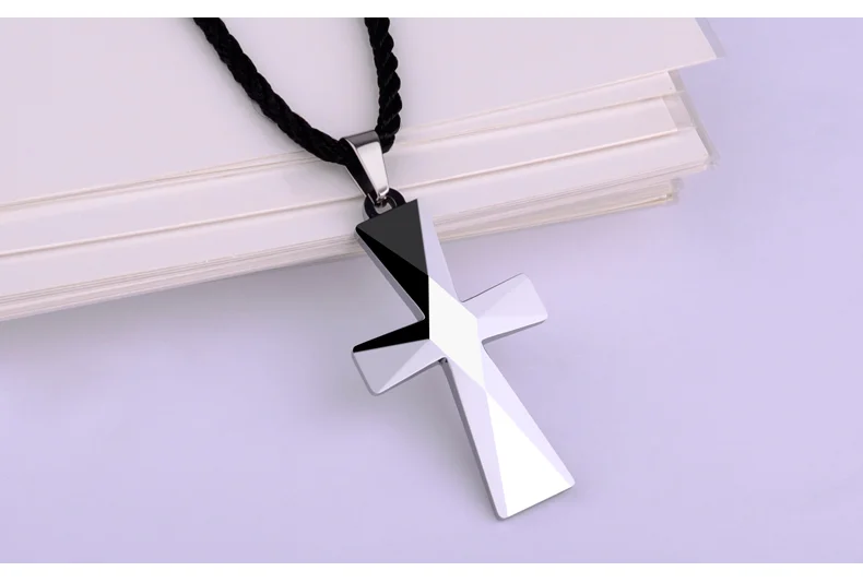 Women's Or Men's Cross Pendant Tungsten Carbide Cross Necklace-Religious Necklace for Men and Boy Jewelry Gifts For Mens And Womens