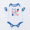 Baby Girl Boy American Independence Day Cute Bow Short Sleeve Romper