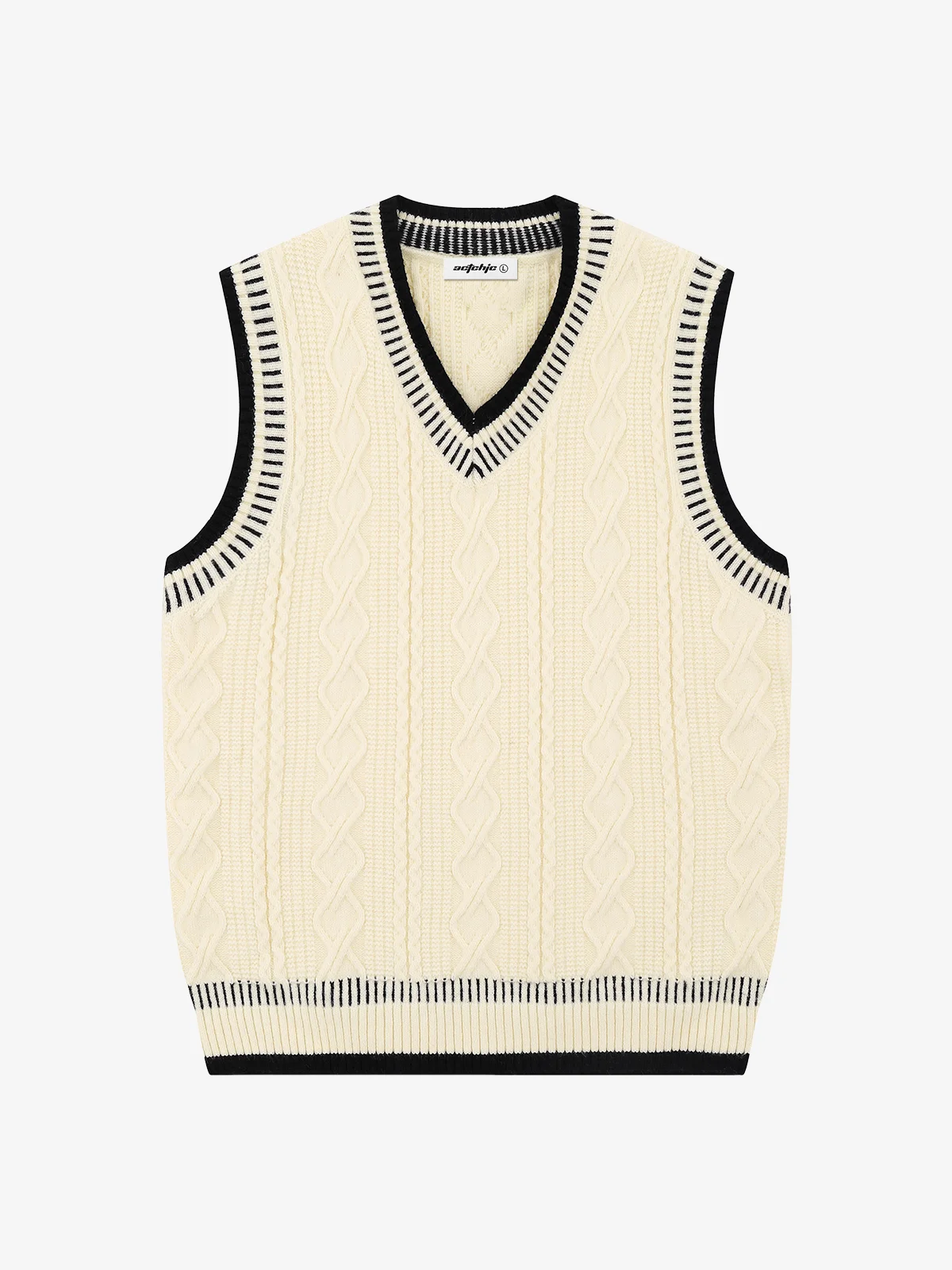 Off-white Actchic Academia-Inspired Cable Knit Sweater Vest Front
