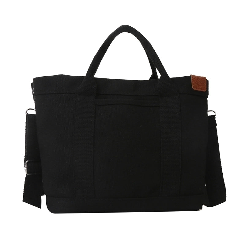 Women’s Canvas Solid Color Basic Square Magnetic Buckle Shoulder Bag Crossbody Bag