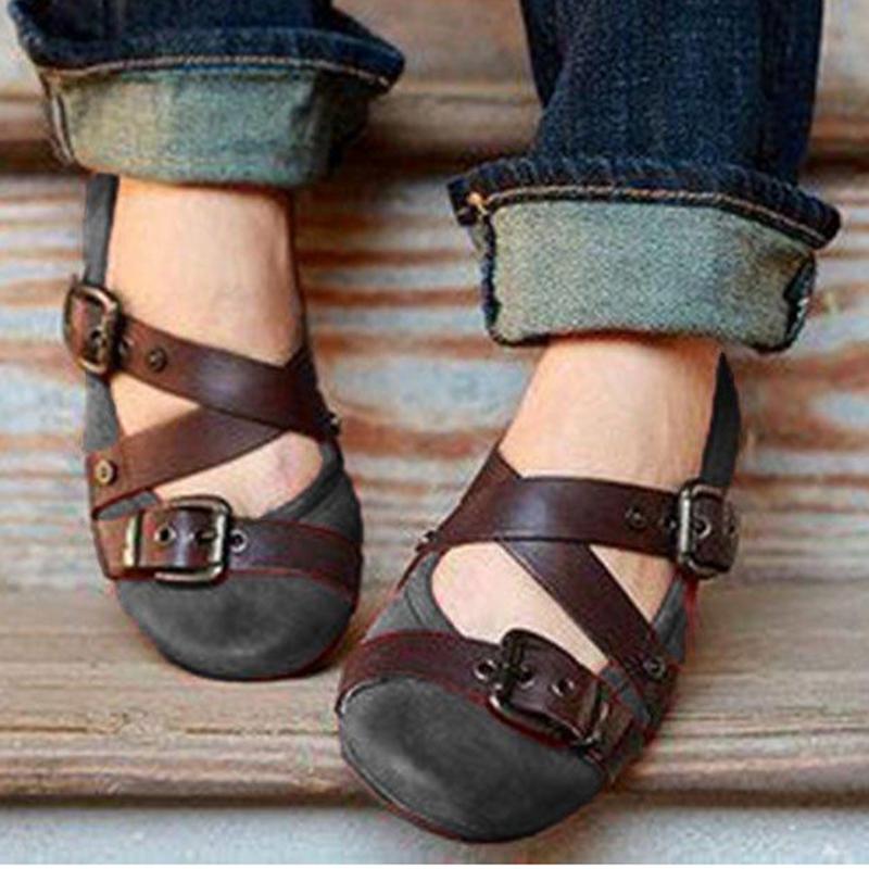 Buckle Strap Casual Flat Loafers