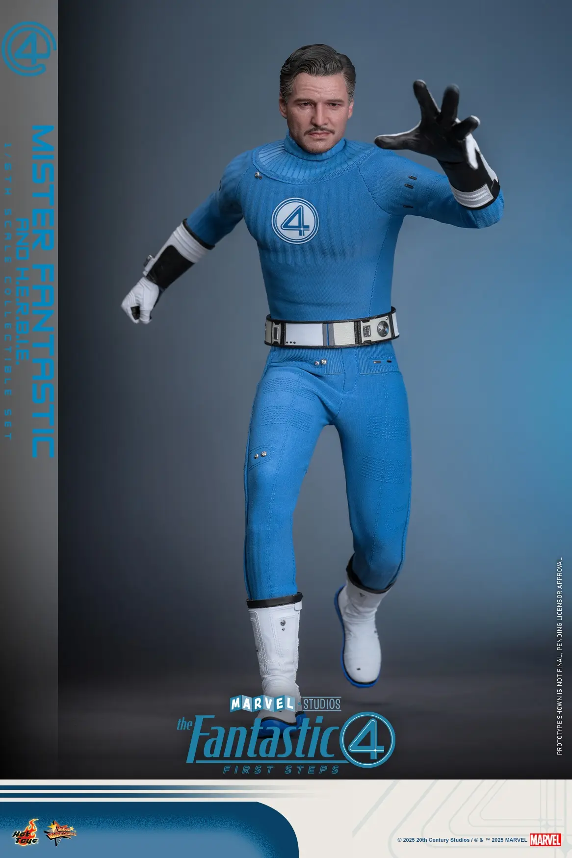 Hottoys - The Fantastic Four: First Steps Mister Fantastic and H.E.R.B.I.E. 1/6th scale Collectible Figure Set MMS821 MMS822 (Licensed)-