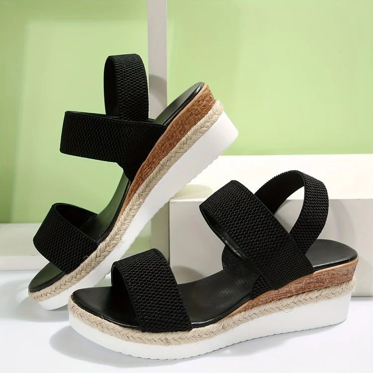 Yyvonne 2025 New Sandals Large-Size Hemp Rope Tight Slopes And Casual Sandals Women's Shoes