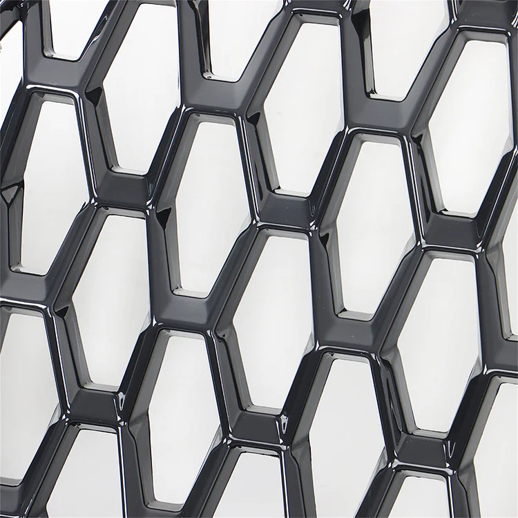 SEBLAFF Front Upper Grille Grill Glossy Black Frame with Chrome Trim Mesh Replacement for 2016-2021 Tacoma