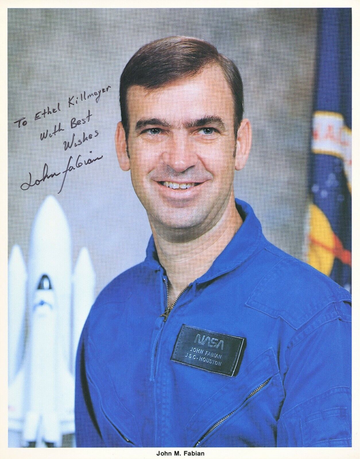 Shuttle Astronaut JOHN M. FABIAN Signed Photo Poster painting