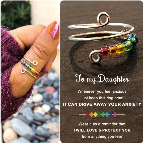 Rainbow Beads Fidget Ring