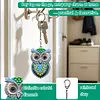 1 porte-cl&eacute;s DIY 3D en diamant de hibou bleu avec boucle en forme de homard, porte-cl&eacute;s double face en diamant avec cha&icirc;ne de printemps, mosa&iuml;que de diamants en cristal de strass et cadeau unique fait main