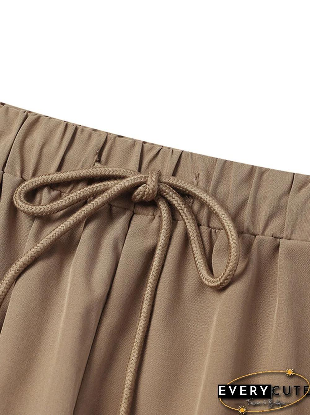 Plain Pleats V Neck Sleeveless Elegant Two Pieces Suit