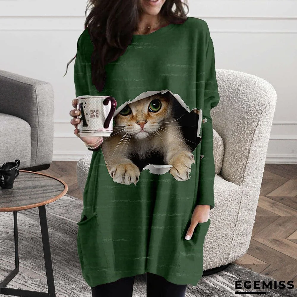 Cat Print Dress | EGEMISS