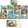 2027-2028 Two-Year Diamond Painting Calendar Kit, 13 Exquisite Multicolor Butterfly And Floral Illustrations, Large Size Desk Calendar, Mosaic Art Coil-Bound Desktop Planner