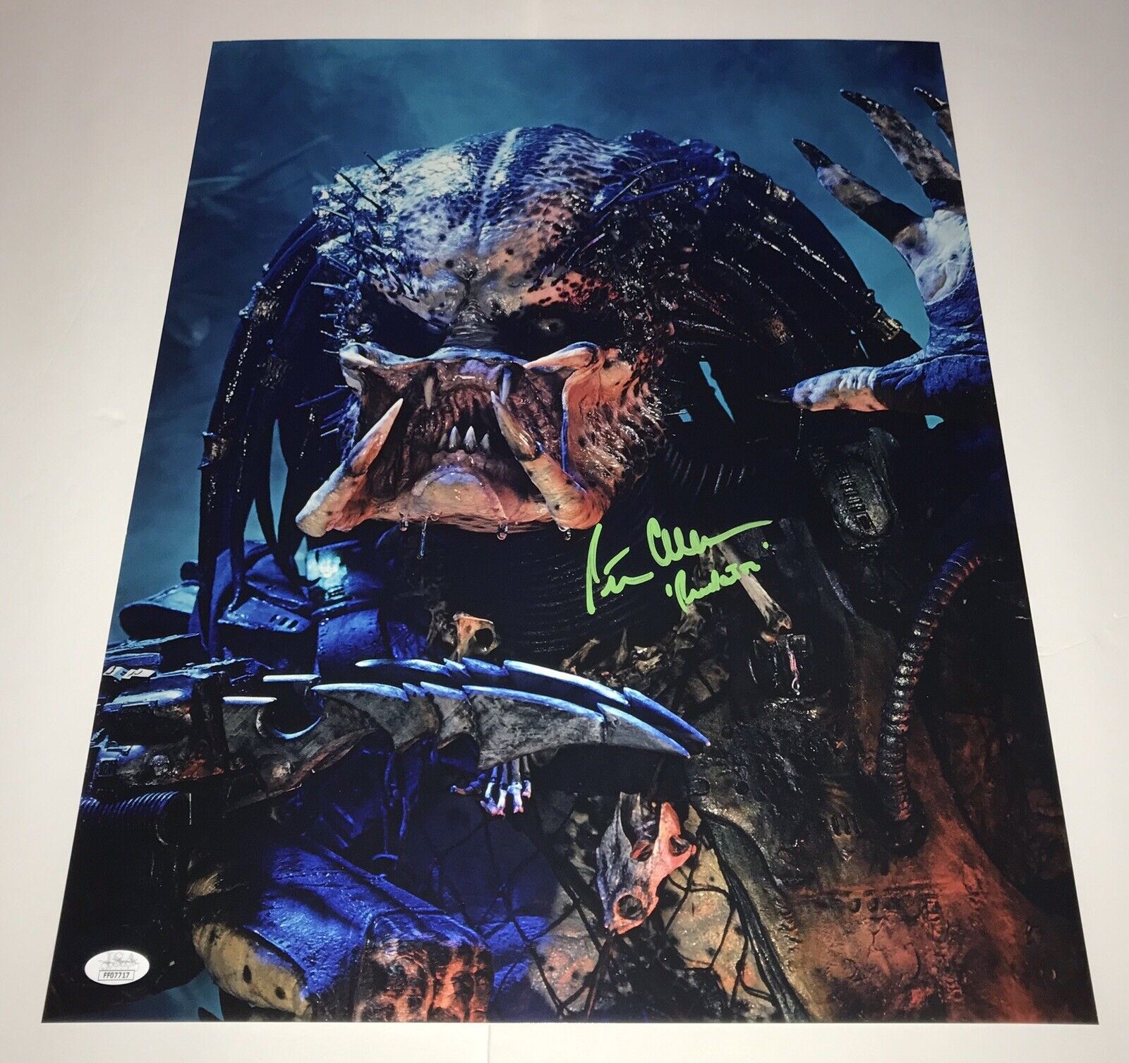 PETER CULLEN Signed THE PREDATOR Metallic 16x20 Photo Poster painting Autograph JSA COA