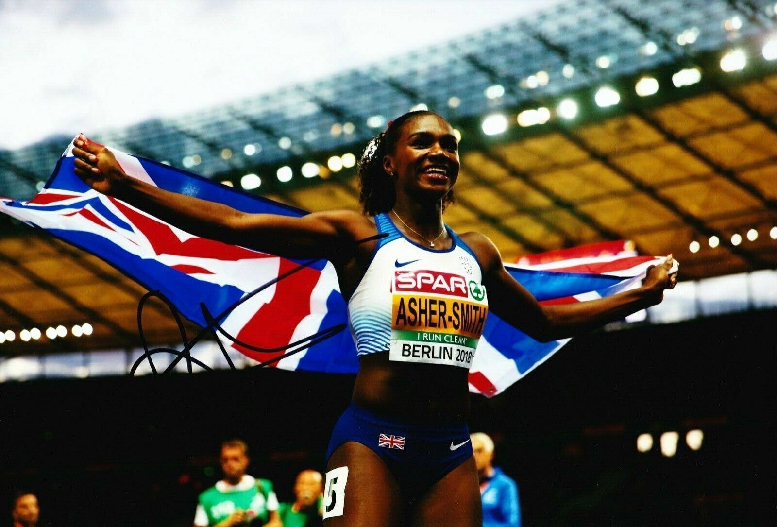 Dina Asher-Smith SIGNED 12X8 Photo Poster painting Genuine Signature AFTAL COA (B)