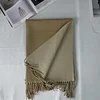 Plain Dual Colors Women Men Unisex Tassels Scarf Shawl