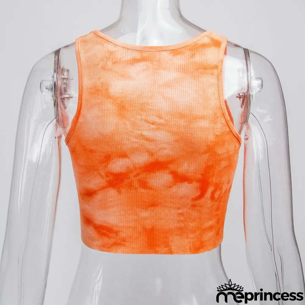 Party Sexy Tie Dye Crop Vest