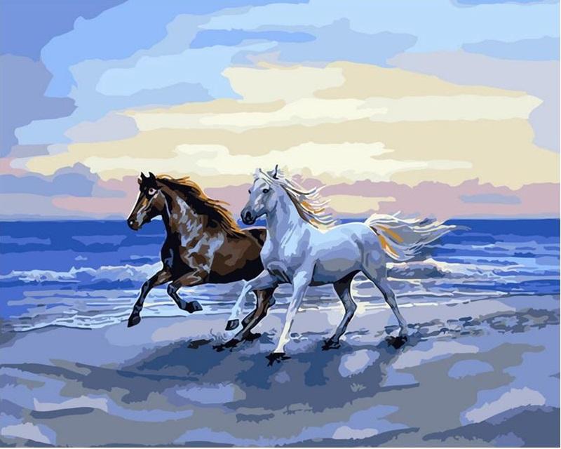

Horses On The Beach – Paint By Numbers - 40*50CM, 501 Original