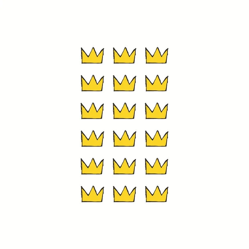 Cute Yellow Crown Temporary Tattoo Stickers For Kids Women Body Art Waist Decals Ankle Fake Tatoos Face Stickers