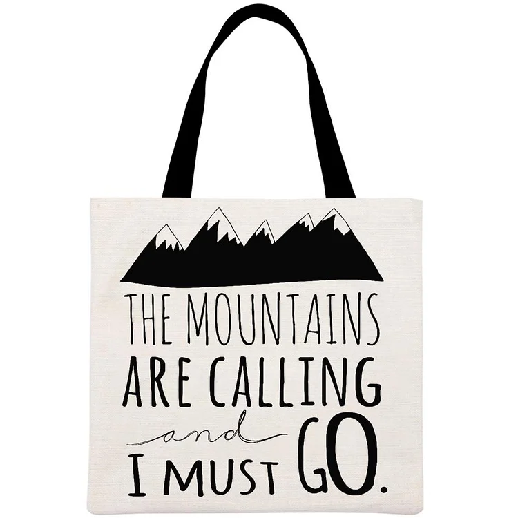 The mountains are calling and i must go Printed Linen Bag-Annaletters