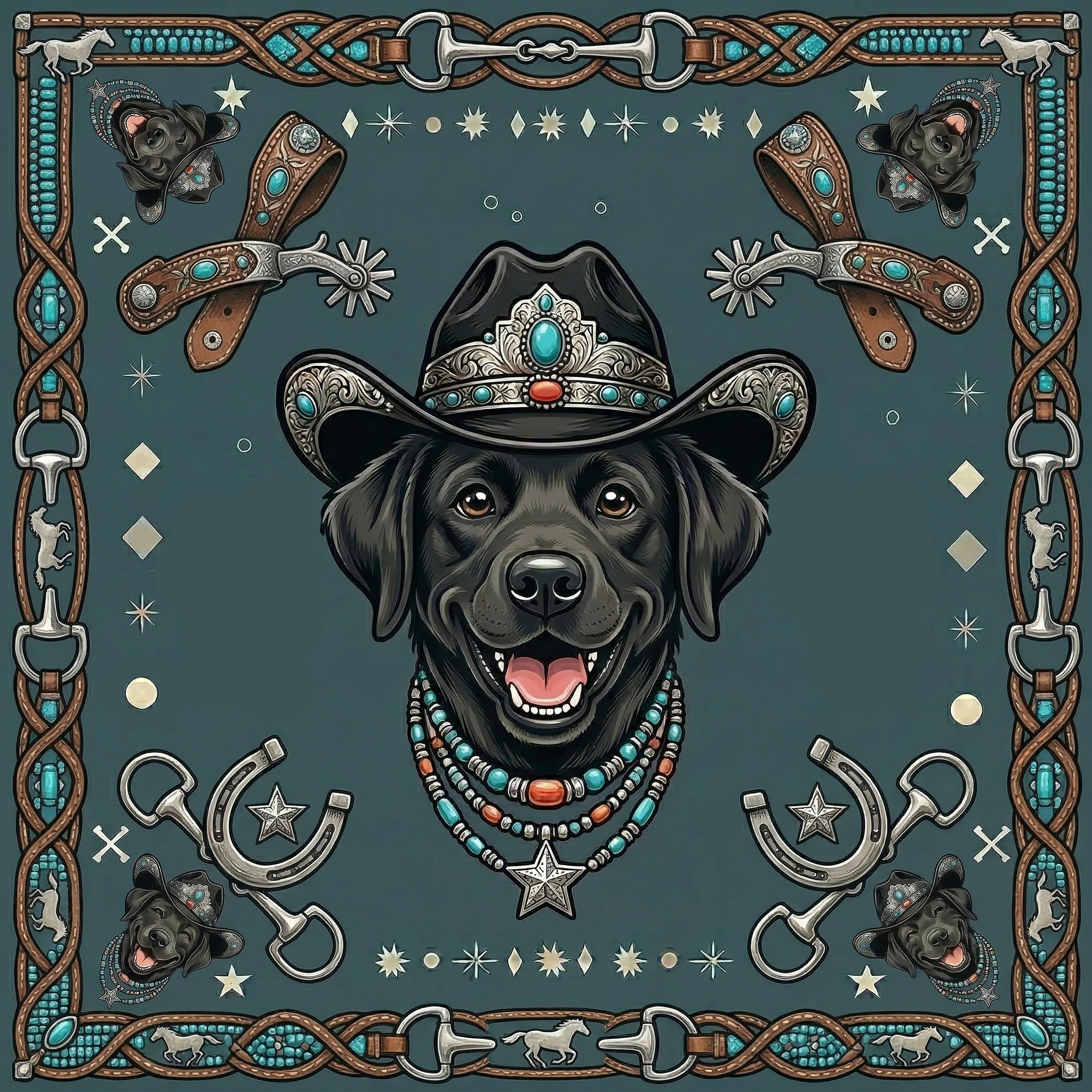 Western Cowdog Bandana 100% Cotton Soft Breathable