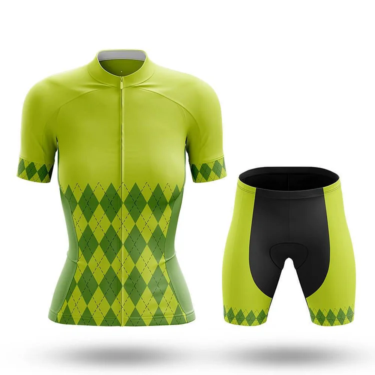Lime Green Women's Short Sleeve Cycling Kit
