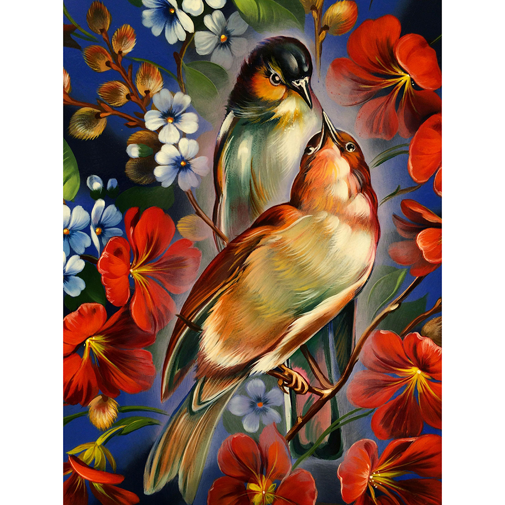 Птицы в цветах в живописи