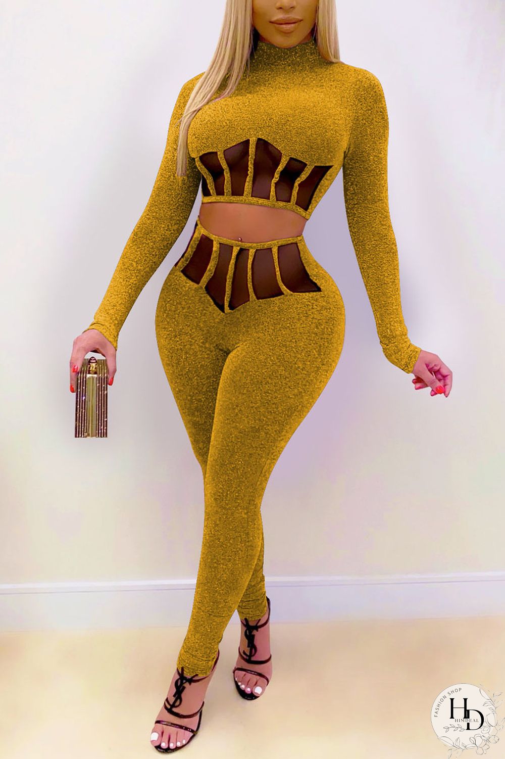 Red Sexy Solid Split Joint O Neck Long Sleeve Two Pieces