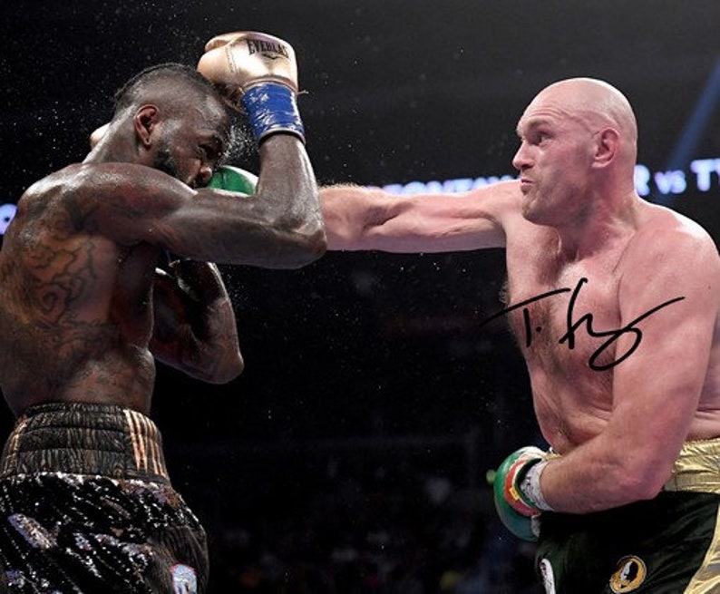 Tyson Fury Signed Photo Poster painting 8x10 rp Autographed vs Deontay Wilder Boxing Champ