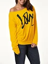 LOVE Print One Shoulder Pullover Sweatshirt