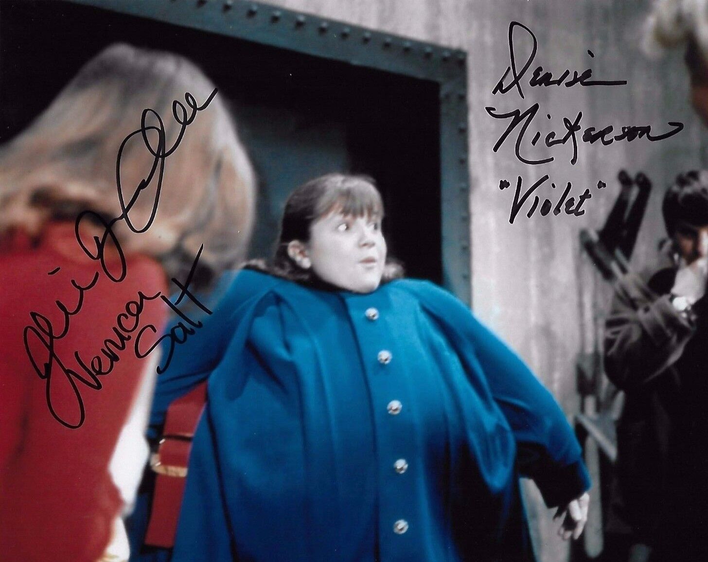 Denise Nickerson & Julie Dawn Cole Signed 8x10 Photo Poster painting - Willy Wonka - RARE! G886