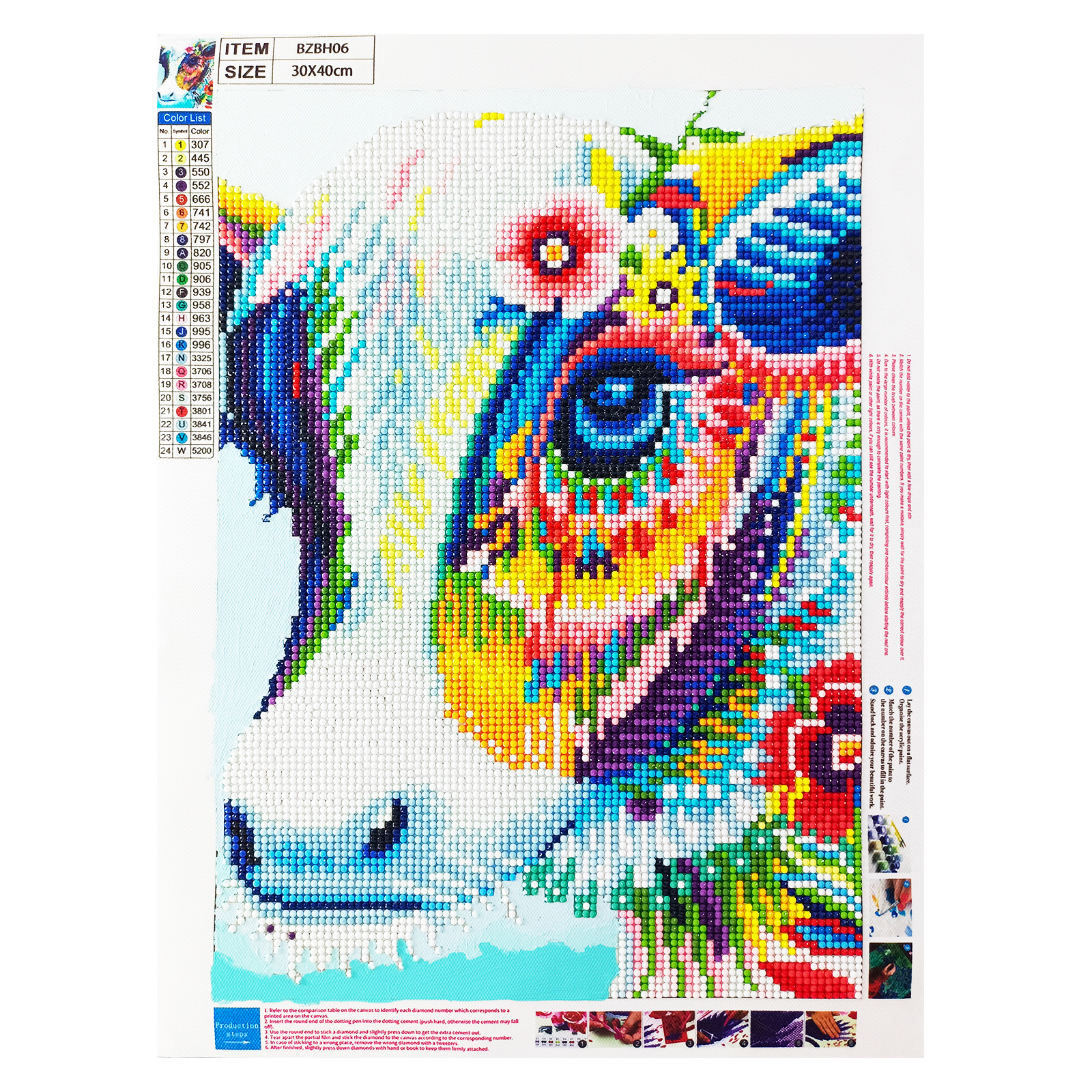 

Color Cow - Half Diamond and Half Oil Painting - 30*40CM, 501 Original