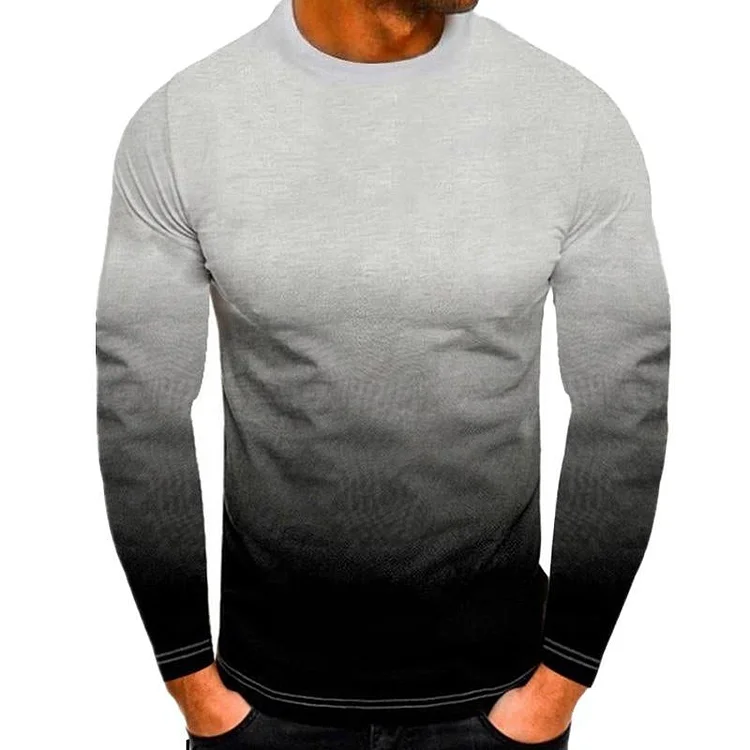 Men's Printed Sleeves Round Neck Long Sleeve T-Shirt