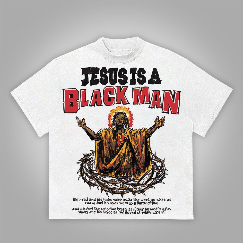 Sopula Jesus Is A Black Man Graffiti Graphics Cotton T-Shirt