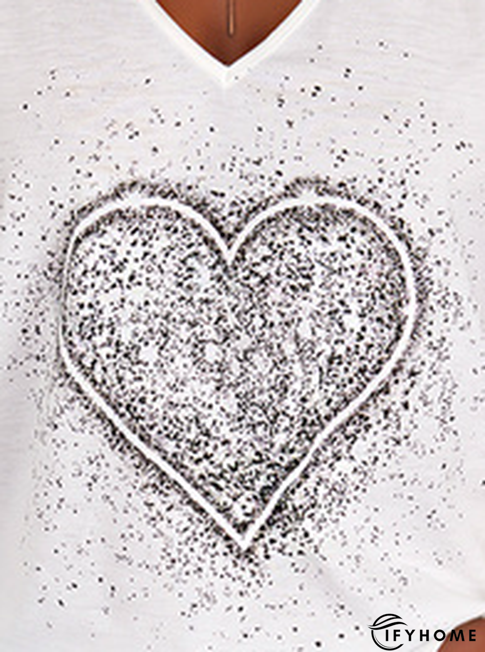 Loose V Neck Casual Abstract Tunic Blouse | IFYHOME