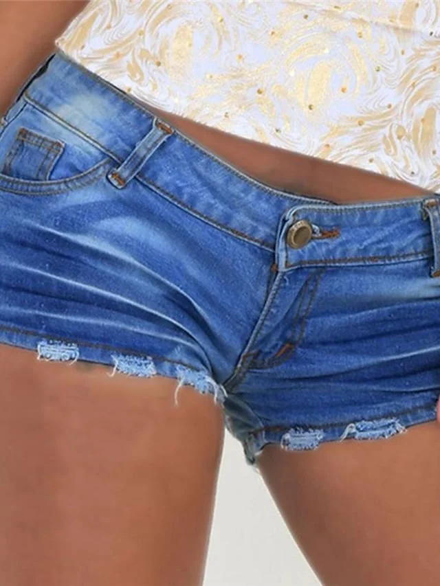 Women's Shorts Jeans Denim Light Blue Dark Blue Grey Casual Casual Daily Pocket Short Outdoor Solid Colored S M L XL 2XL | IFYHOME