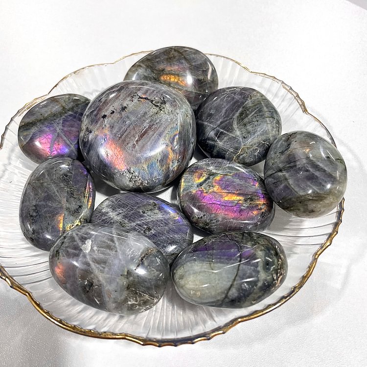 Purple Labradorite Palm Stone 3pcs