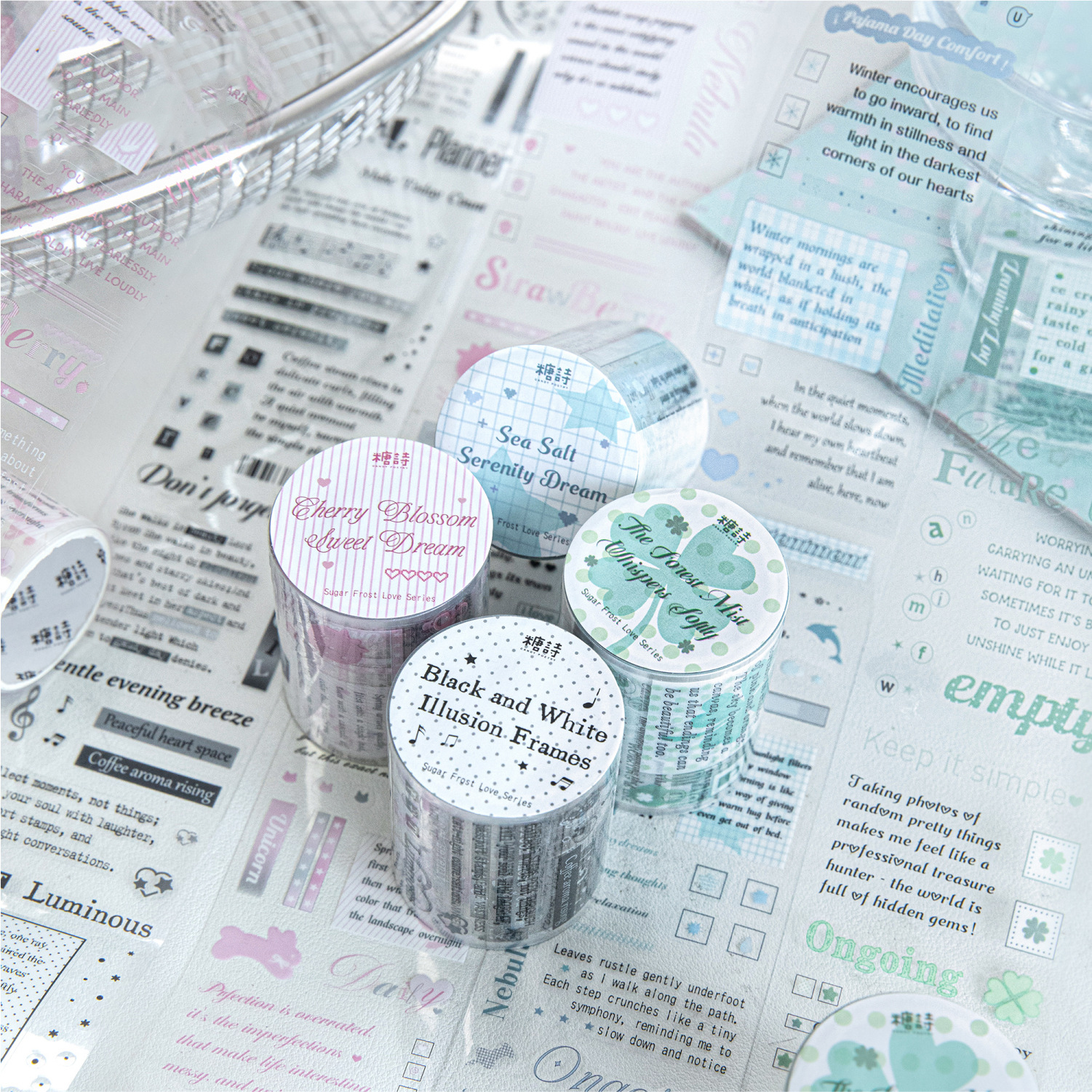 PET 테이프 - 프로스트바이트 러브 시리즈 빈티지 영어 단어