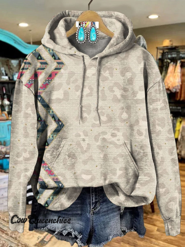Leopard Art Print Casual Hoodie Sweatshirt Multicolor / S