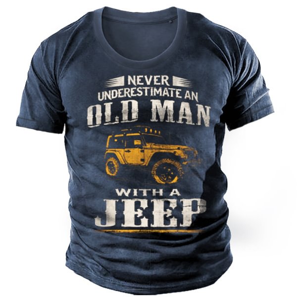 Old Man's Jeep Men's Vintage Print Cotton Tee-Compassnice®