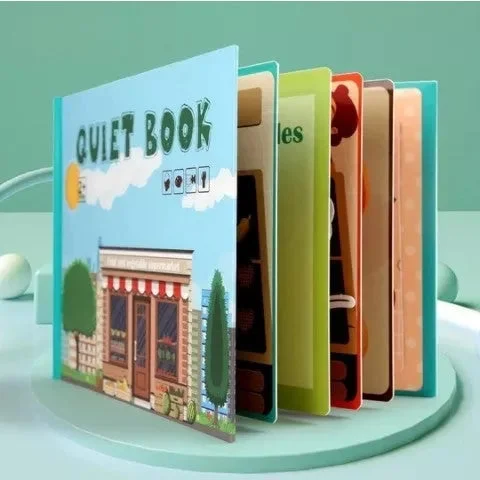 Quiet Book Baby Montessori 1-3 Anni, Libro Sensoriale In Tessuto Con Attività Educative, Giocattolo Puzzle Per Imparare Animali E Numeri, Idea Regalo Bimbi.