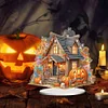 DIY Halloween Pumpkin Cottage Acrylic Special Shaped Diamond Art Desktop Ornaments