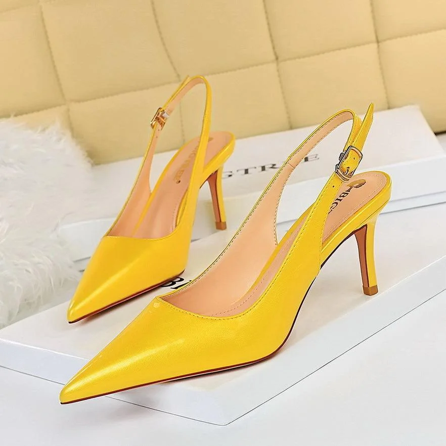 Fashion simple stiletto high-heeled shallow pointy suede sexy shoes