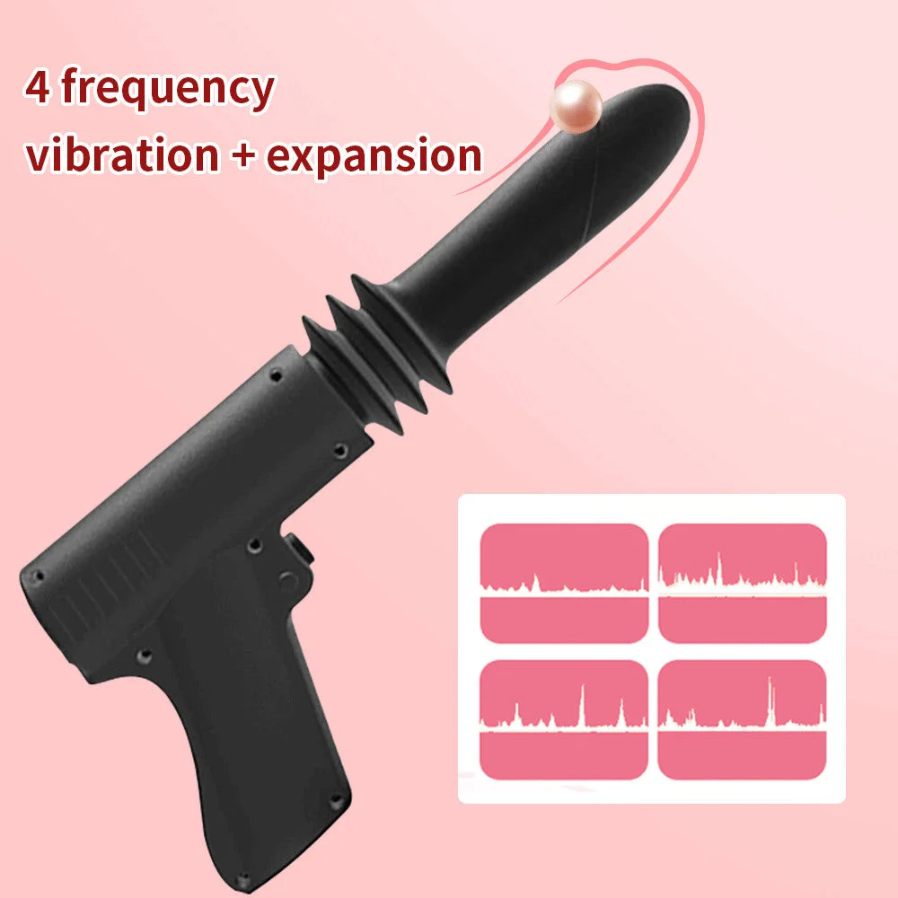 Aircraftcup™ - Pistol - Woman Telescopic Vibrator Men G Spot Anal Pussy Gun Dildo Toy
