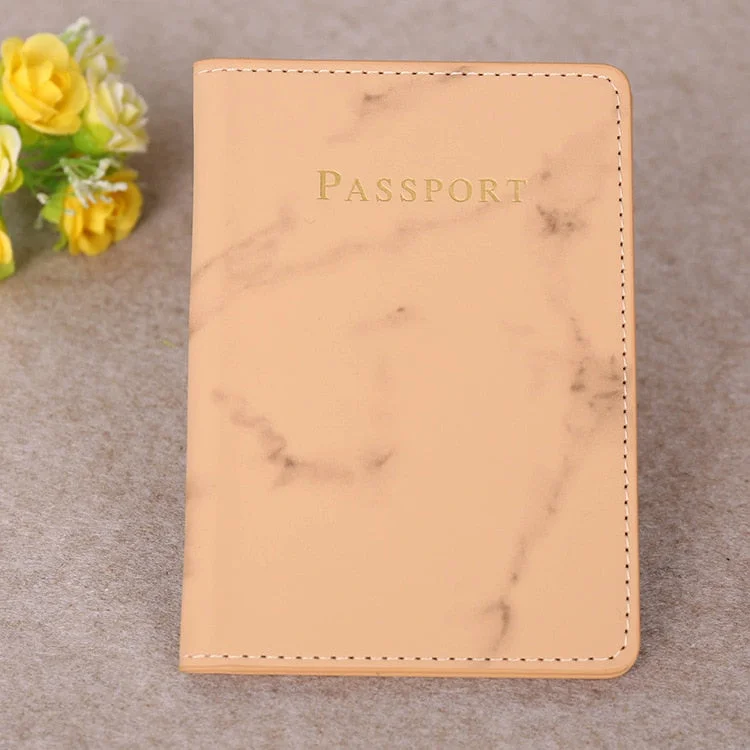 Travel Accessories Vintage Marble Passport Holder ID Cover Women Men Portable Bank Card Passport Business PU Leather Wallet Case