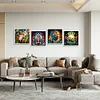 4pcs Diamond Painting -DIY Round Drill Fox Owl Lion Panda