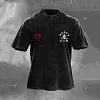 Retro Hell Gym Flame Skull Graphics Washed T-shirt by Inlyline
