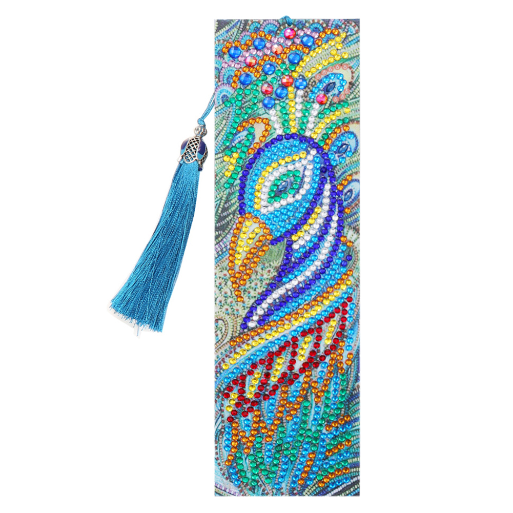 

Leather Tassel Elegant Peafowl-5D DIY Craft Bookmark, 501 Original