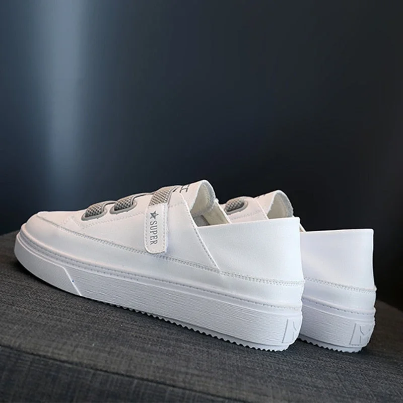 CXJYWMJL Genuine Leather Women Platform Sneakers Summer Fashion Thick Bottom Vulcanized Shoes Ladies Little White Shoes Flats