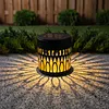 Solar Elegant Flower Wall Lights Waterproof Decorative Pathway Light 7-Color Changing Metal Projector Lamps for Backyards/Patio/Porch