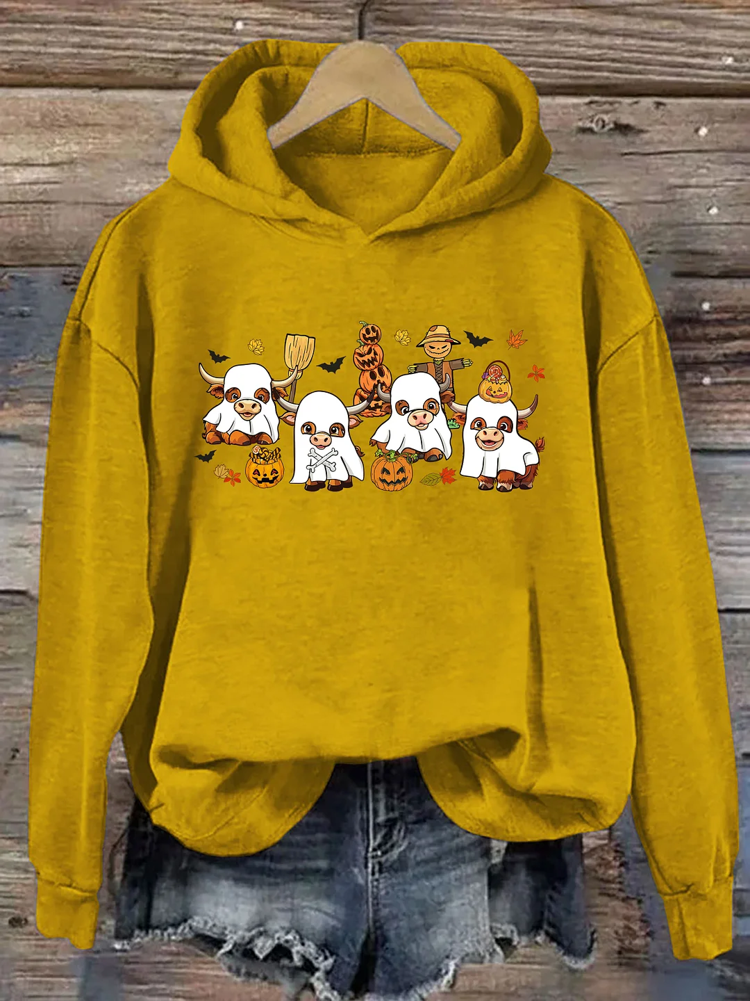 Highland Cow Halloween Hoodie